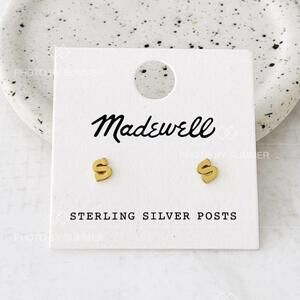 Madewell Vermeil Initial Studs Earrings Letter S